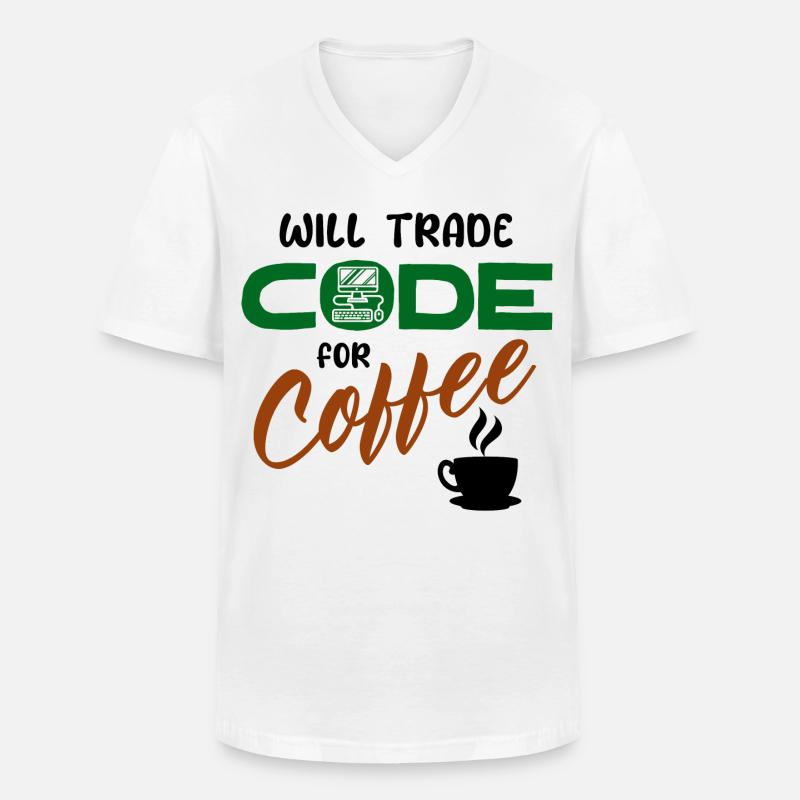 Code Statement Developer Computerfreak Informatik - Männer-T-Shirt mit V-Ausschnitt - Weiß