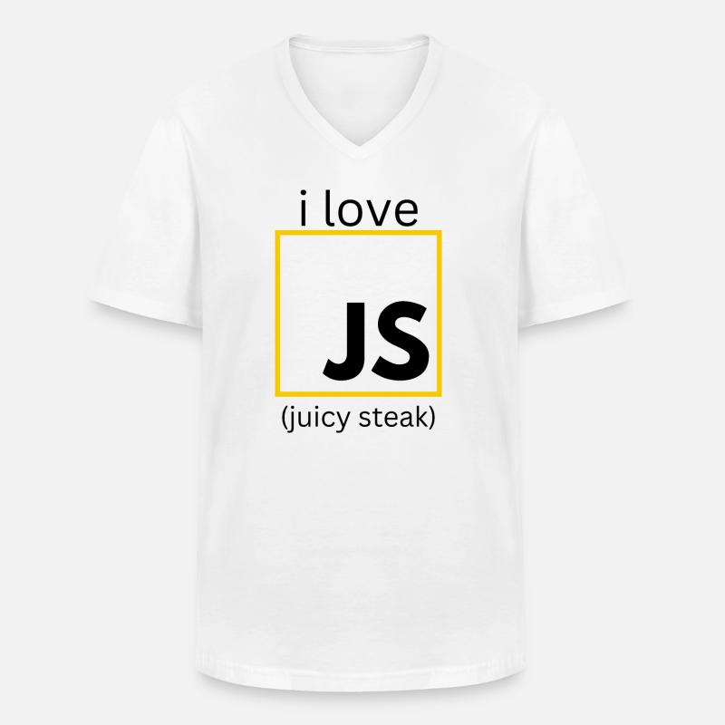 JavaScript web developer funny programming - Men's V-Neck T-Shirt - white