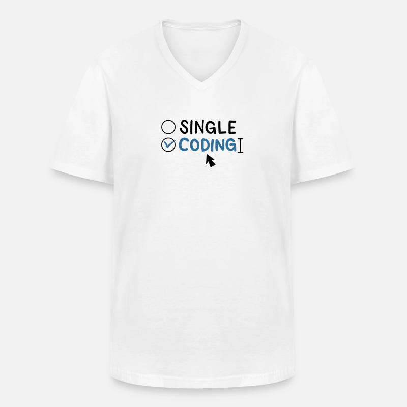Programmierung Single Coding Software Engineer - Männer-T-Shirt mit V-Ausschnitt - Weiß
