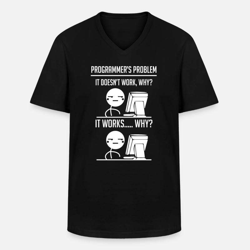 Programmer Code Developer - Men's V-Neck T-Shirt - black
