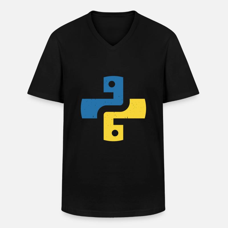 Python programming language - Men's V-Neck T-Shirt - black