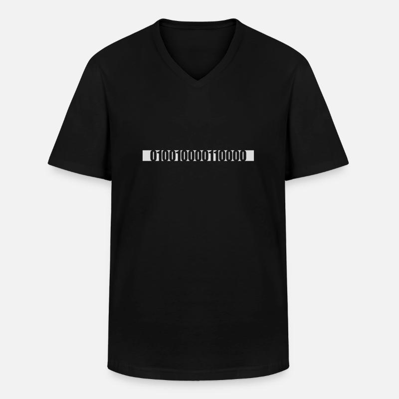 Binary Code Program Language - Men's V-Neck T-Shirt - black