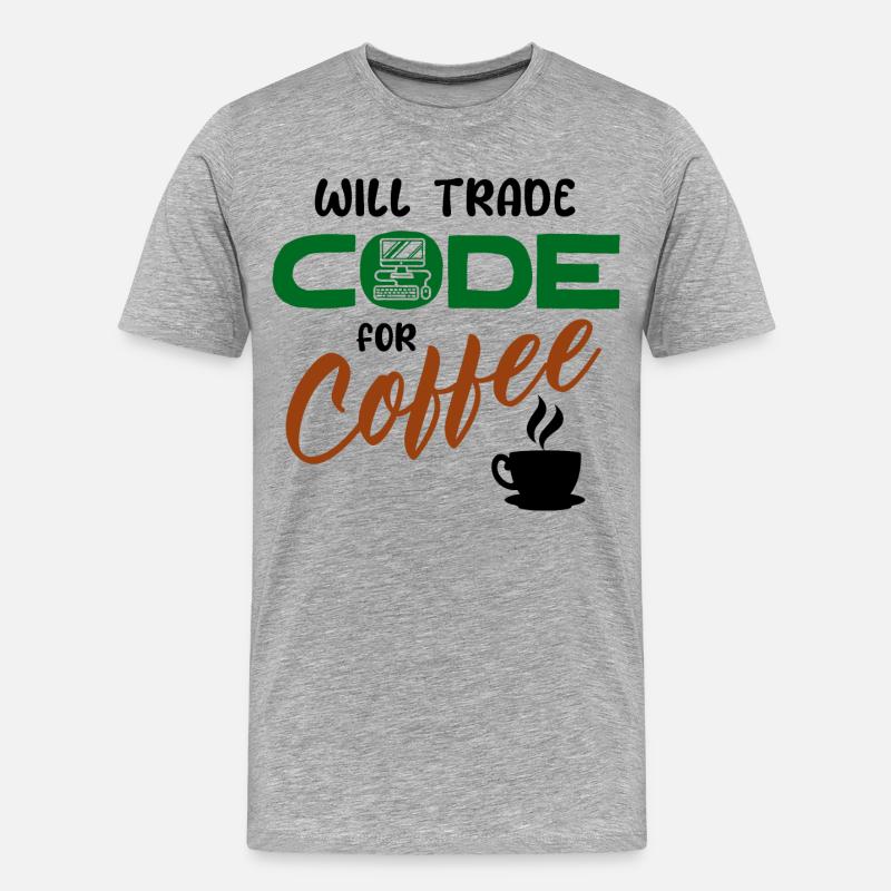 Code Statement Developer Computerfreak Informatik - Männer Premium Bio T-Shirt - Grau meliert