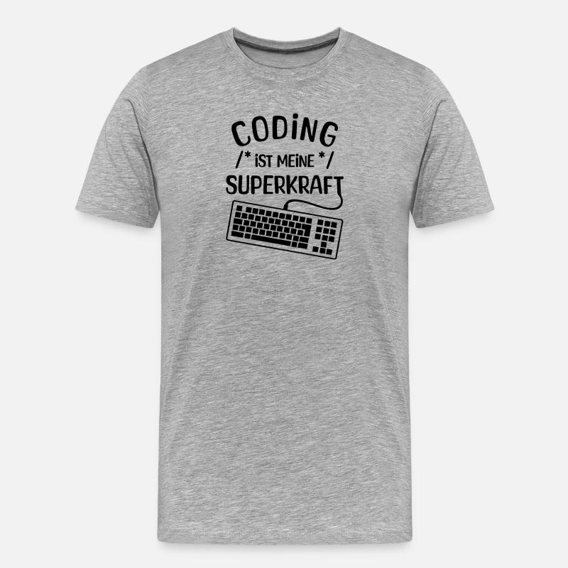 Computer Code Statement Developer Computerfreak - Männer Premium Bio T-Shirt - Grau meliert