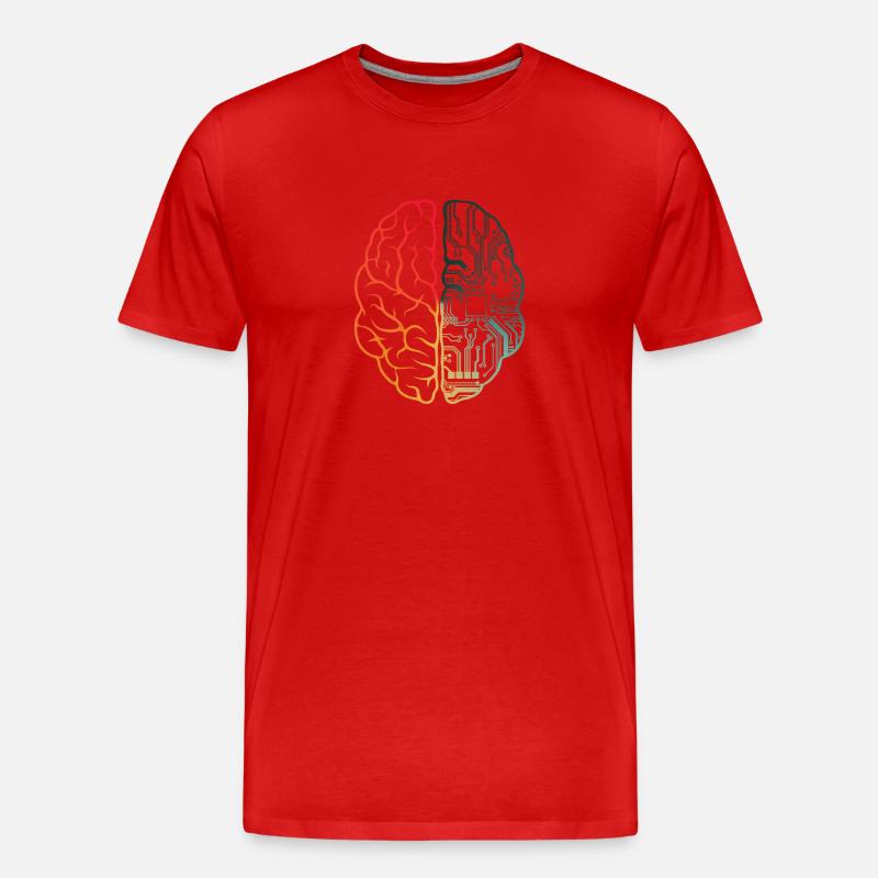 Programmeur Coding - Developer Programming Brain - T-shirt bio Premium Homme - rouge