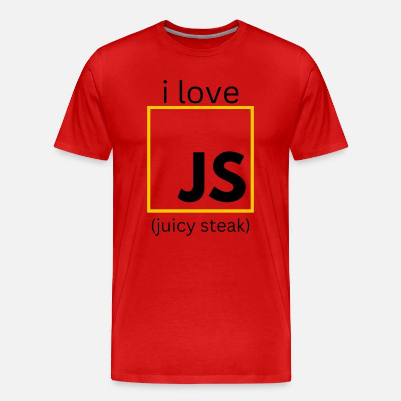JavaScript web developer funny programming - Men's Premium Organic T-Shirt - red