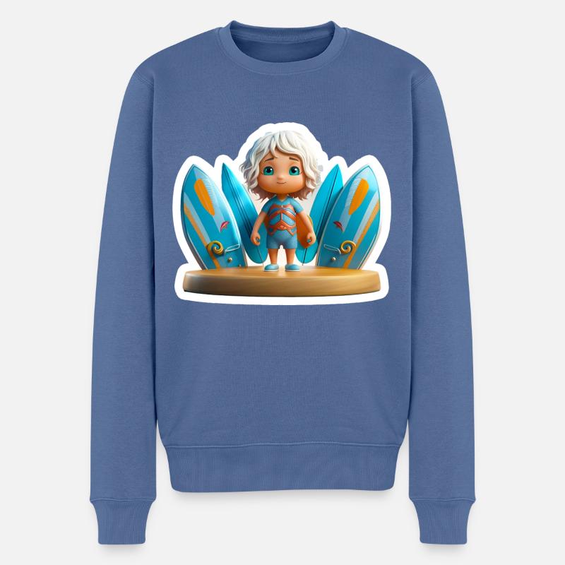 Keep on surfing - Männer Premium Bio Pullover - Taubenblau