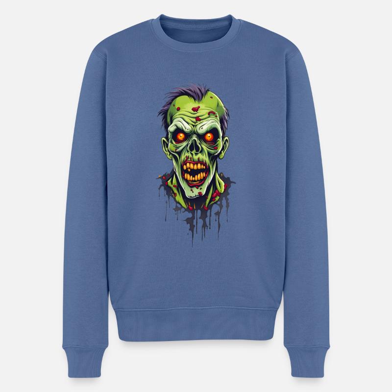 Zombie - Männer Premium Bio Pullover - Taubenblau