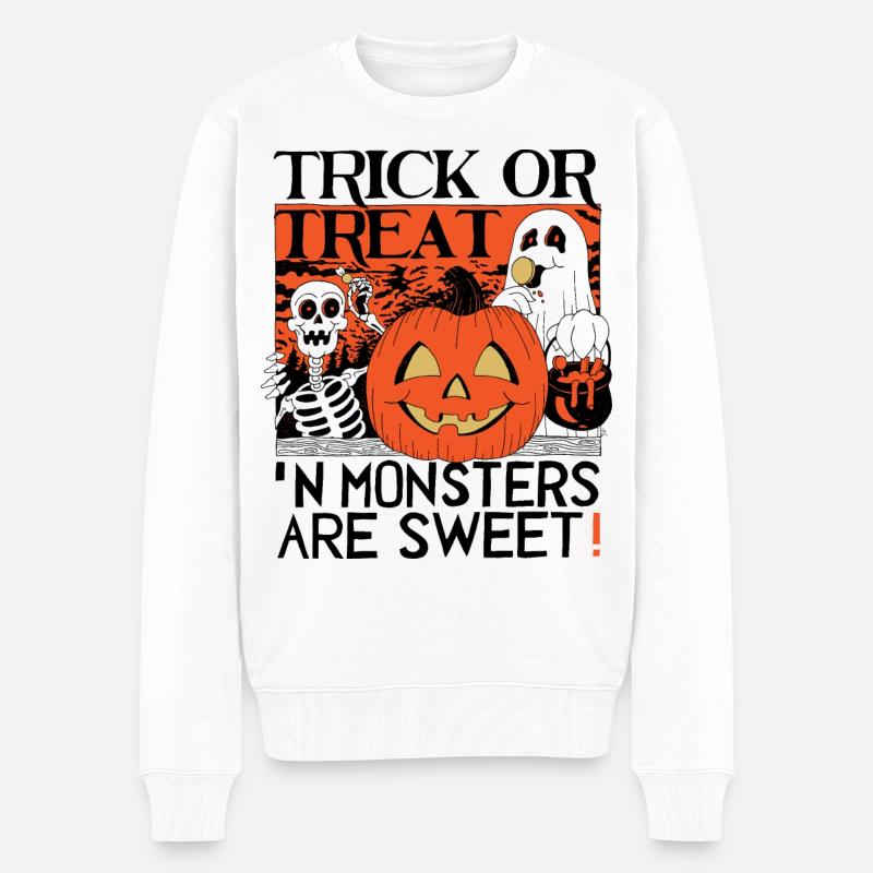 Süßes oder Saures - Männer Premium Bio Pullover - Weiß