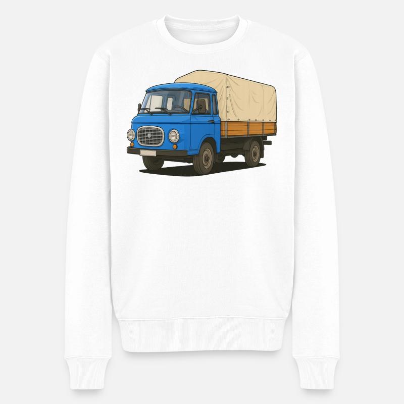 East Flatbed - Men's Premium Organic Jumper - white