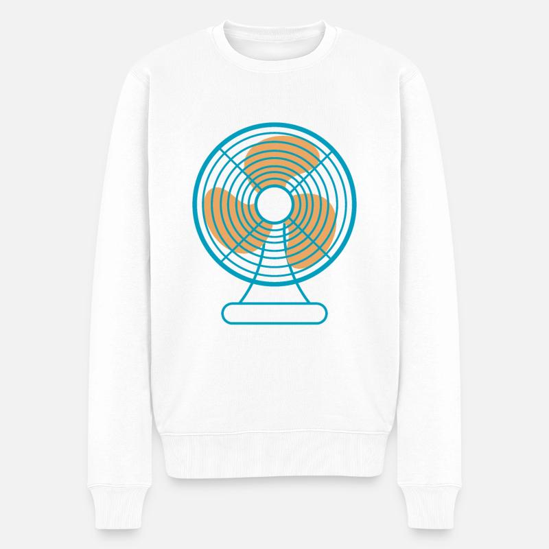 Ventilator Skizze Sommer - Männer Premium Bio Pullover - Weiß