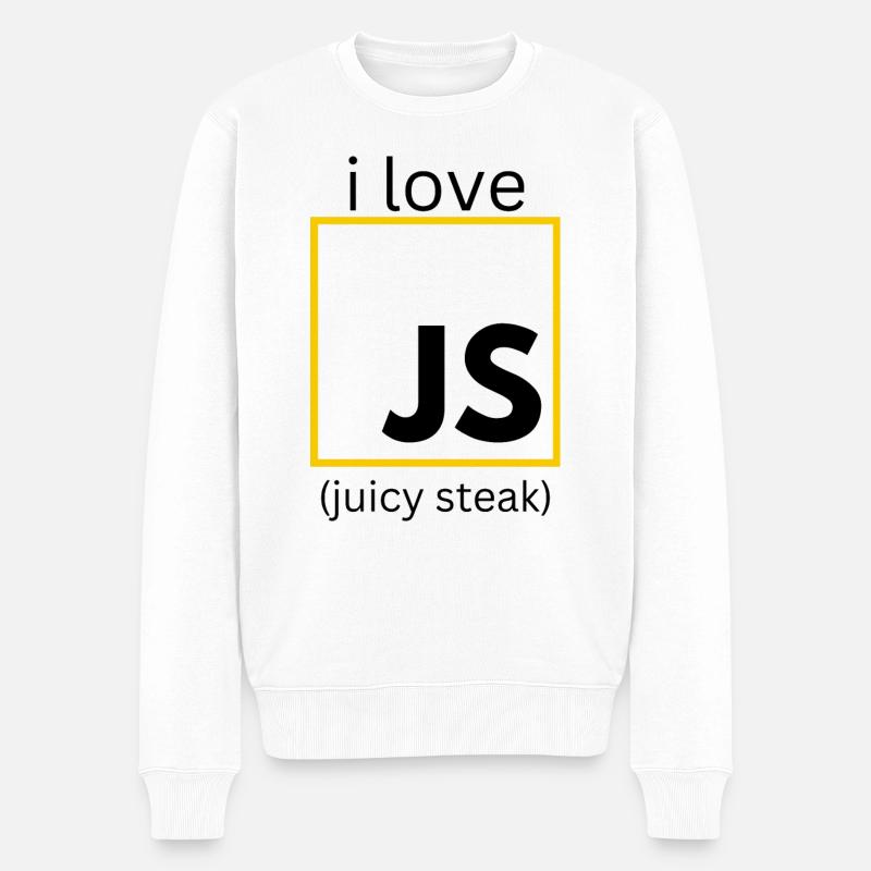 JavaScript web developer funny programming - Men's Premium Organic Jumper - white