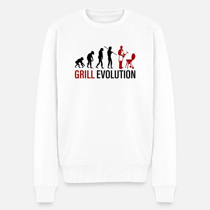 grill evolution - Männer Premium Bio Pullover - Weiß