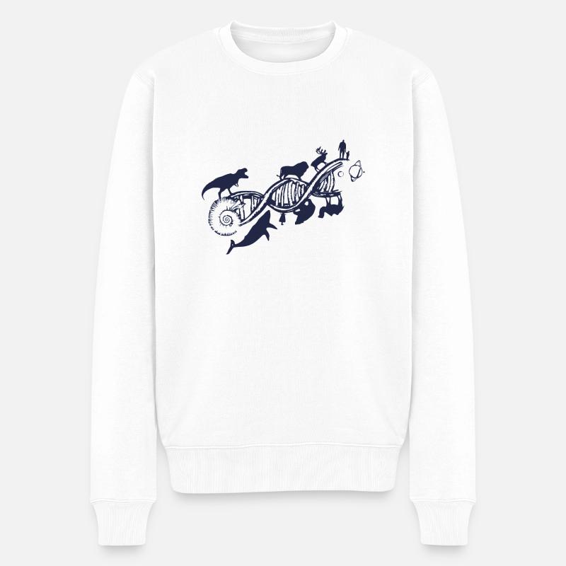 Evolution - Männer Premium Bio Pullover - Weiß