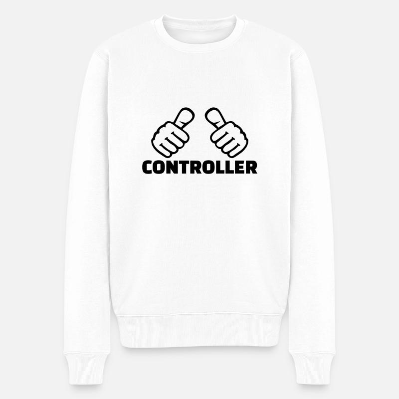 Controller - Männer Premium Bio Pullover - Weiß
