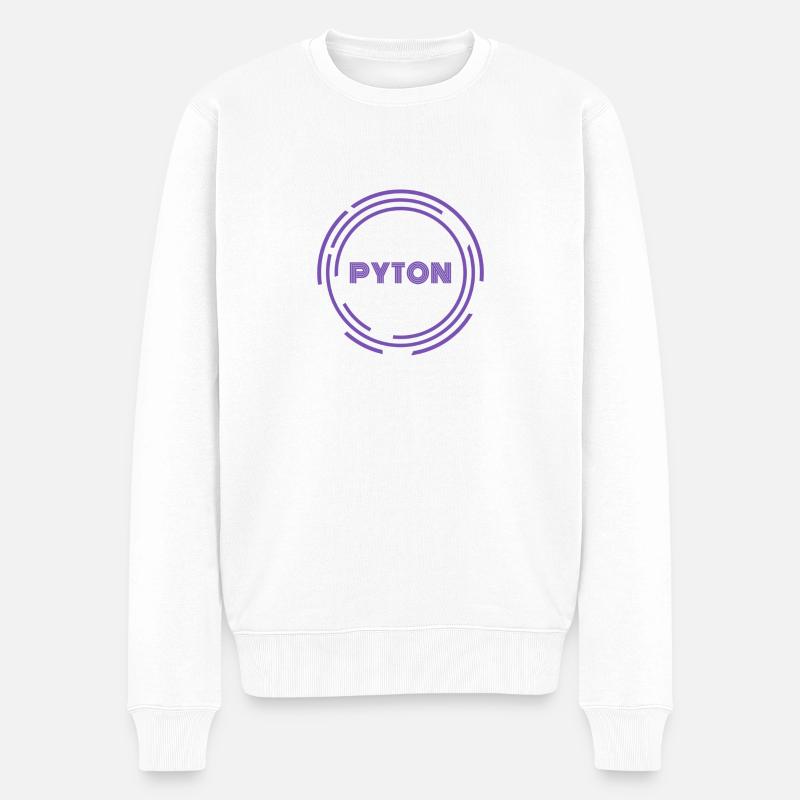 Python - Männer Premium Bio Pullover - Weiß