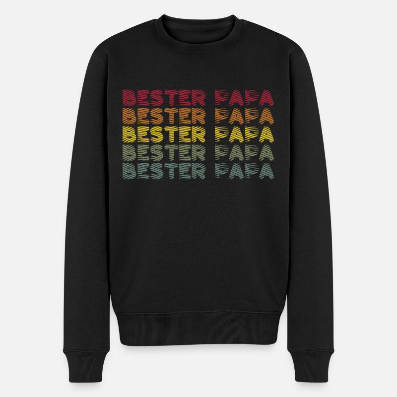 Bester Papa - Männer Premium Bio Pullover - Schwarz