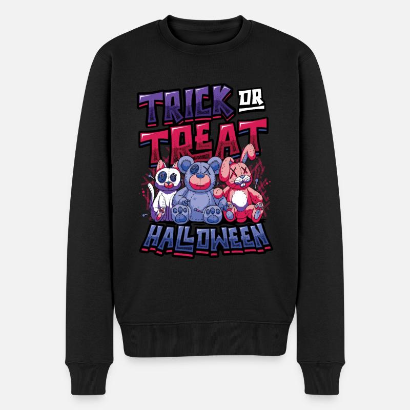 Süßes Oder Saures Halloween - Männer Premium Bio Pullover - Schwarz