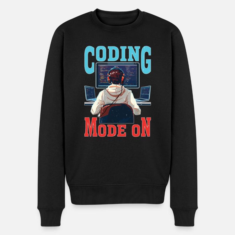 Coding Mode On - Männer Premium Bio Pullover - Schwarz