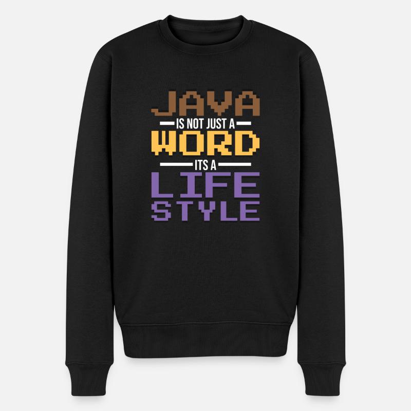 Java Developer - Männer Premium Bio Pullover - Schwarz