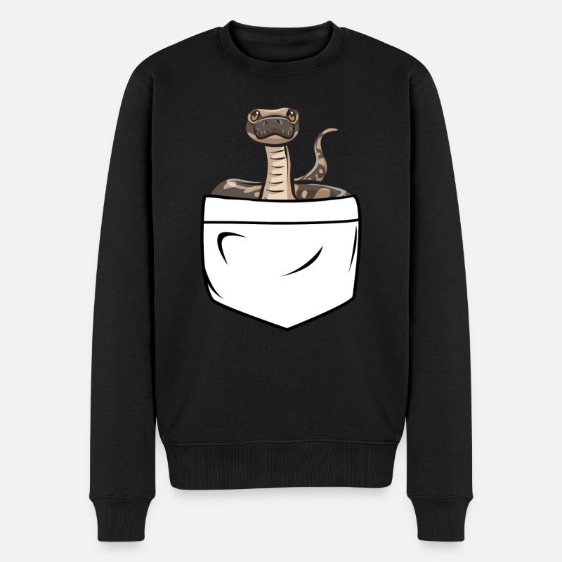 Ball Python Snake King Python - Men's Premium Organic Jumper - black