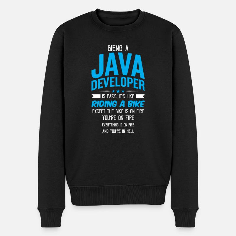 Java Developer - Männer Premium Bio Pullover - Schwarz