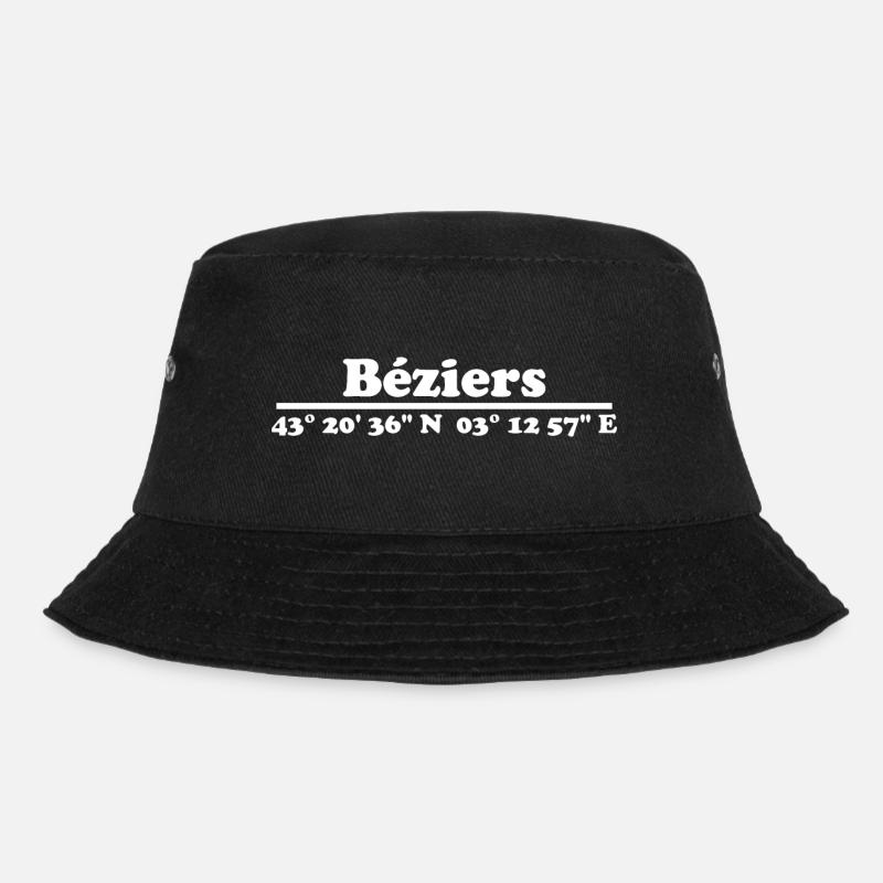 Béziers coordinates - Bucket Hat - black