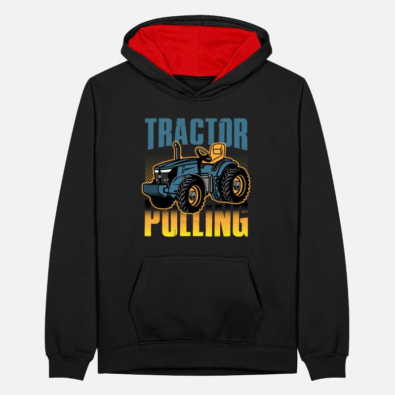 tractor pulling, tractor pulling pulling, racing, Teenager Kontrast-Hoodie