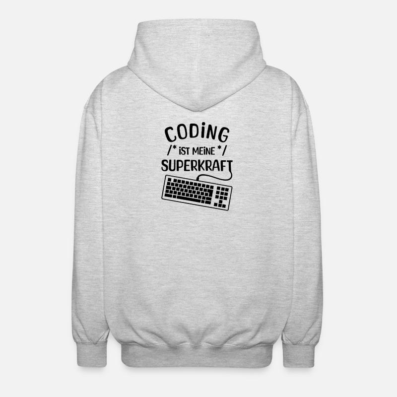 Computer Code Statement Developer Computerfreak - Unisex Kapuzenjacke - Hellgrau meliert