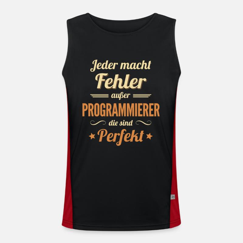 Programmierer sind Perfekt Coder Engineer - Men's Functional Contrast Tank Top - black/red