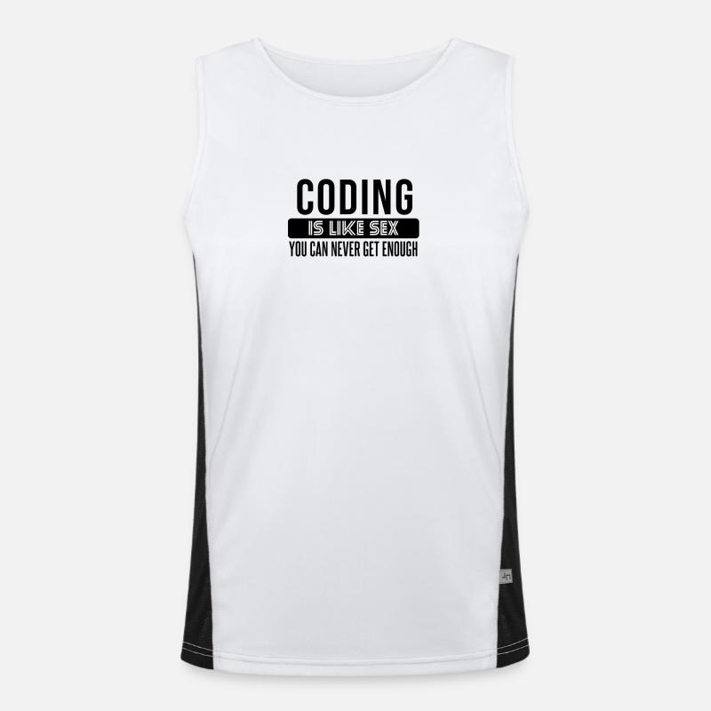Coding Statement – Provocative Developer Design - Men's Functional Contrast Tank Top - white/black