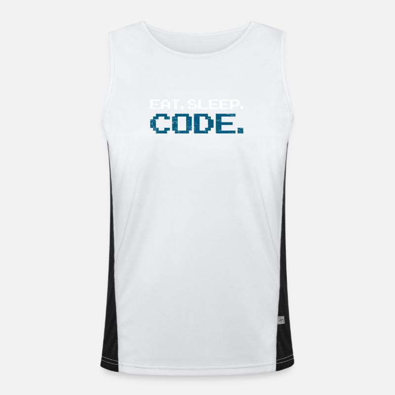 Programming code computer science - Men's Functional Contrast Tank Top - white/black