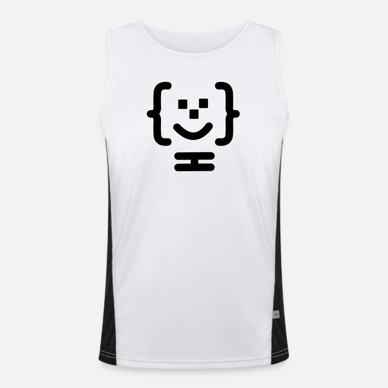 Main programmer code logo - Men's Functional Contrast Tank Top - white/black