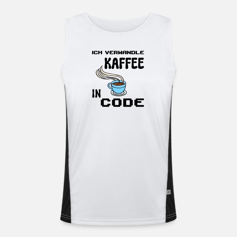 Coden Computerfreak Developer Statement Nerd - Men's Functional Contrast Tank Top - white/black