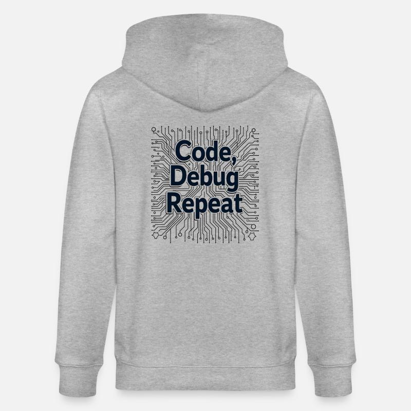 Code Debug Repeat - Software Engineer - Stanley/Stella CULTIVATOR Unisex Organic Hooded Jacket - heather grey