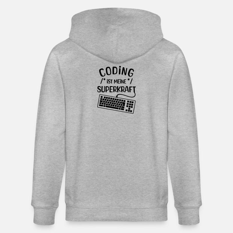 Computer Code Statement Developer Computergeek - Stanley/Stella CULTIVATOR Unisex Organic Hooded Jacket - heather grey
