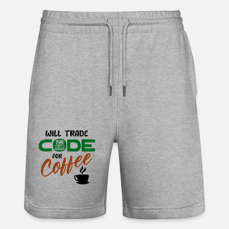 Code Statement Developer Computerfreak Informatik - Stanley/Stella Unisex Bio Joggingshorts Trainer - Grau meliert