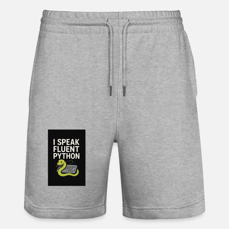 Python Coding Snake - Stanley/Stella Trainer Unisex Organic Jogging Shorts - heather grey