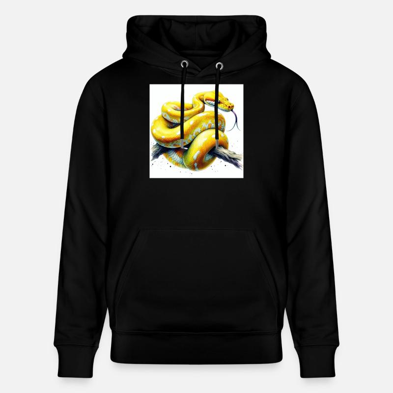 Python jaune - Sweat à capuche bio CRUISER Stanley/Stella Unisexe - noir