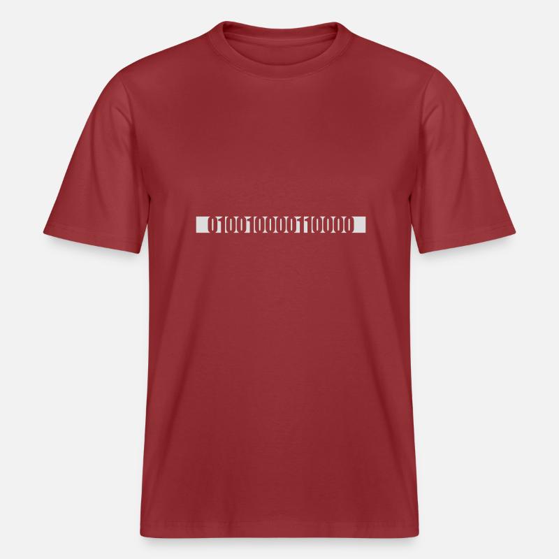 Binary Code Program Language - RELAXED FIT Unisex Organic T-Shirt - red earth