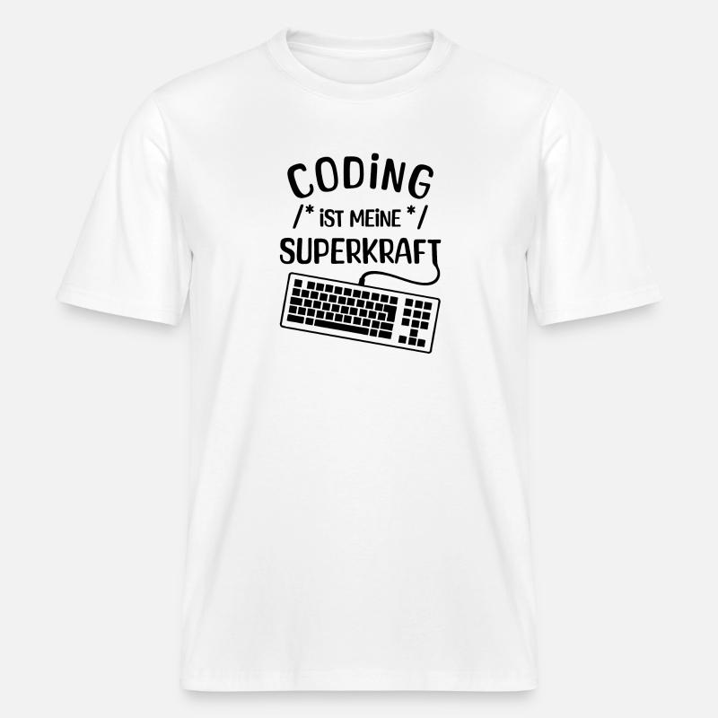 Computer Code Statement Developer Computergeek - RELAXED FIT Unisex Organic T-Shirt - white