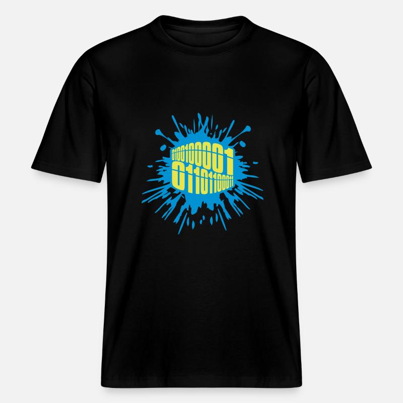 Binary Code Program Language - RELAXED FIT Unisex Organic T-Shirt - black