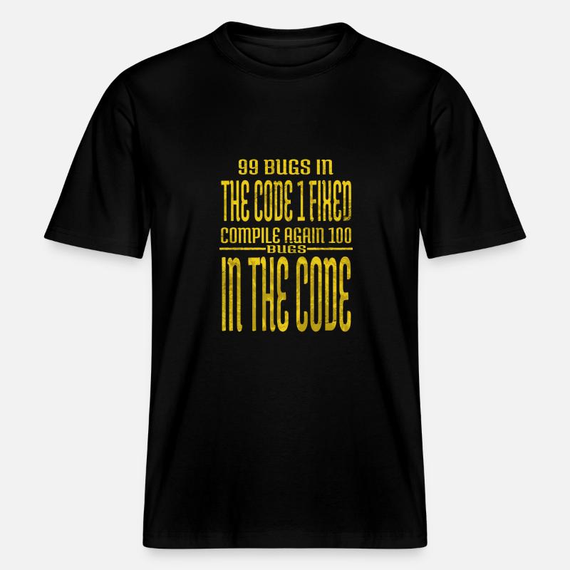 frontend developer computer programming present - RELAXED FIT Unisex Organic T-Shirt - black