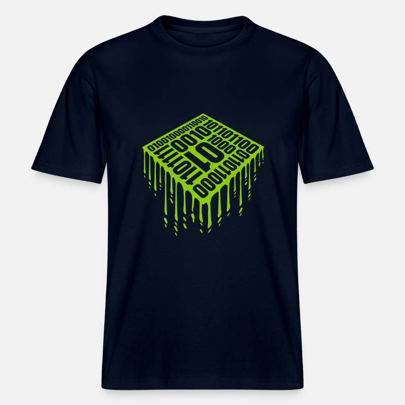 Binary Code Program Language - RELAXED FIT Unisex Organic T-Shirt - french navy