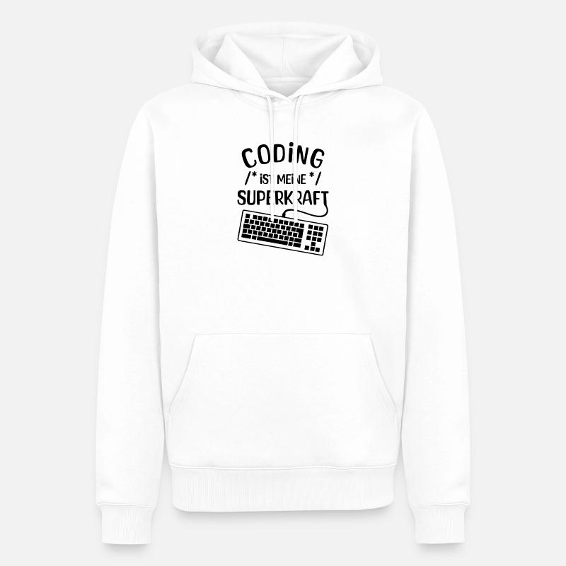 Computer Code Statement Developer Computergeek - Men’s Premium Organic Hoodie - white