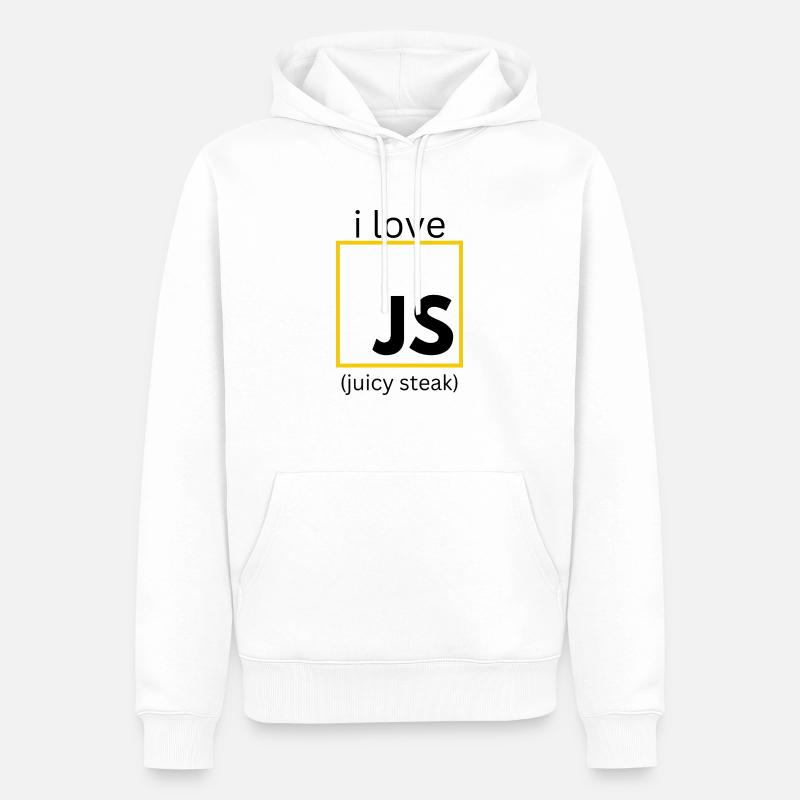 JavaScript web developer funny programming - Men’s Premium Organic Hoodie - white