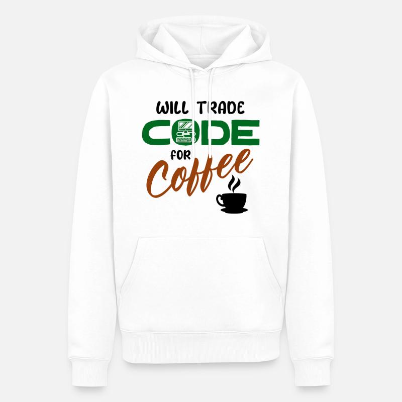 Code Statement Developer Computerfreak Informatik - Männer Premium Bio Hoodie - Weiß