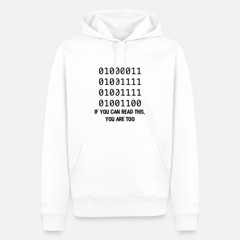 Computer Binary Code Developers Gift - Men’s Premium Organic Hoodie - white