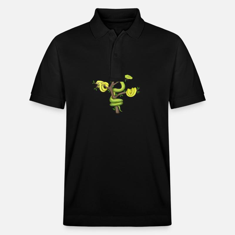 The Green Python - Tree Python - Stanley/Stella Unisex Organic Polo Shirt PREPSTER - black