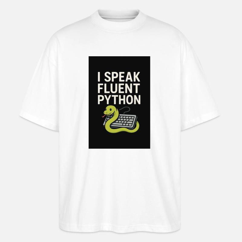 Python Coding Snake - Stanley/Stella Oversized Unisex Organic T-shirt Blaster 2.0 - white